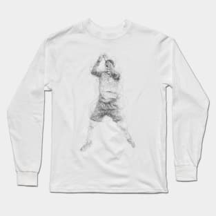 Cristiano Ronaldo siuuu Scribble Art Long Sleeve T-Shirt